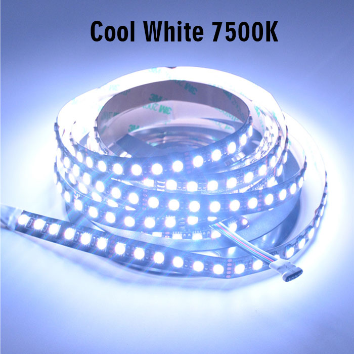 RGBW Multi Color LED Lights - 96LEDs/m 24V Black PCB LED Strip - 3000K/4000K/6000K White